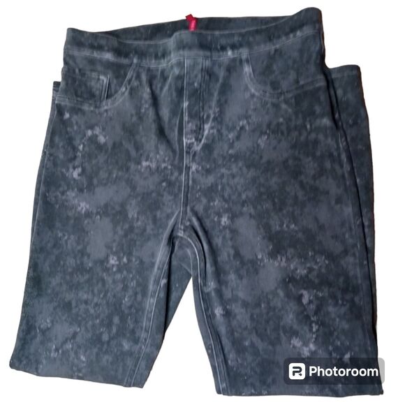 Spanx Jean-ish Ankle Leggings Womens X- Large Gray Marble Stretch Pants Slimming - Picture 4 of 8